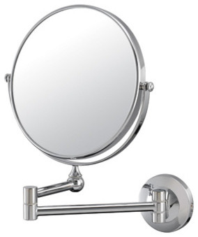 Aptations 7 3/4" Wall Mount Double Arm Magnified Makeup, Chrome, 20740