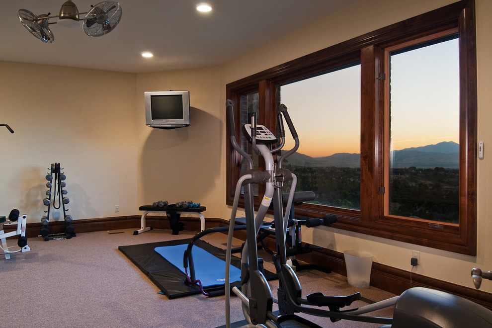 Traditional home gym in Salt Lake City.