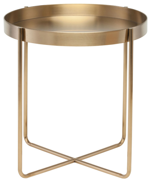 Gaultier Gold Metal Side Table Contemporary Side Tables And End