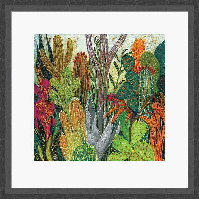"The Cactus" Framed Print by Shyama Ruffell, 45x45 cm