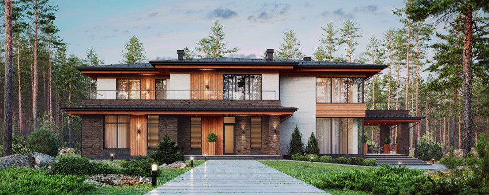 Двухэтажный дом в стиле Райта М454