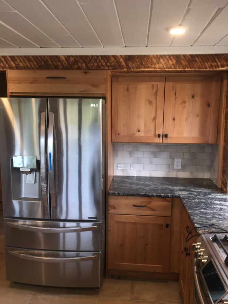 Inspiration for a rustic kitchen remodel in Denver