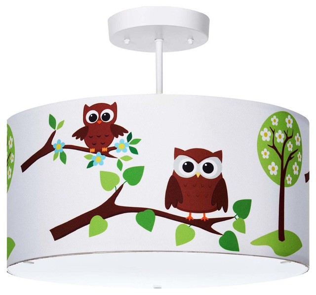 Owl Light Fixture, 3-Lights