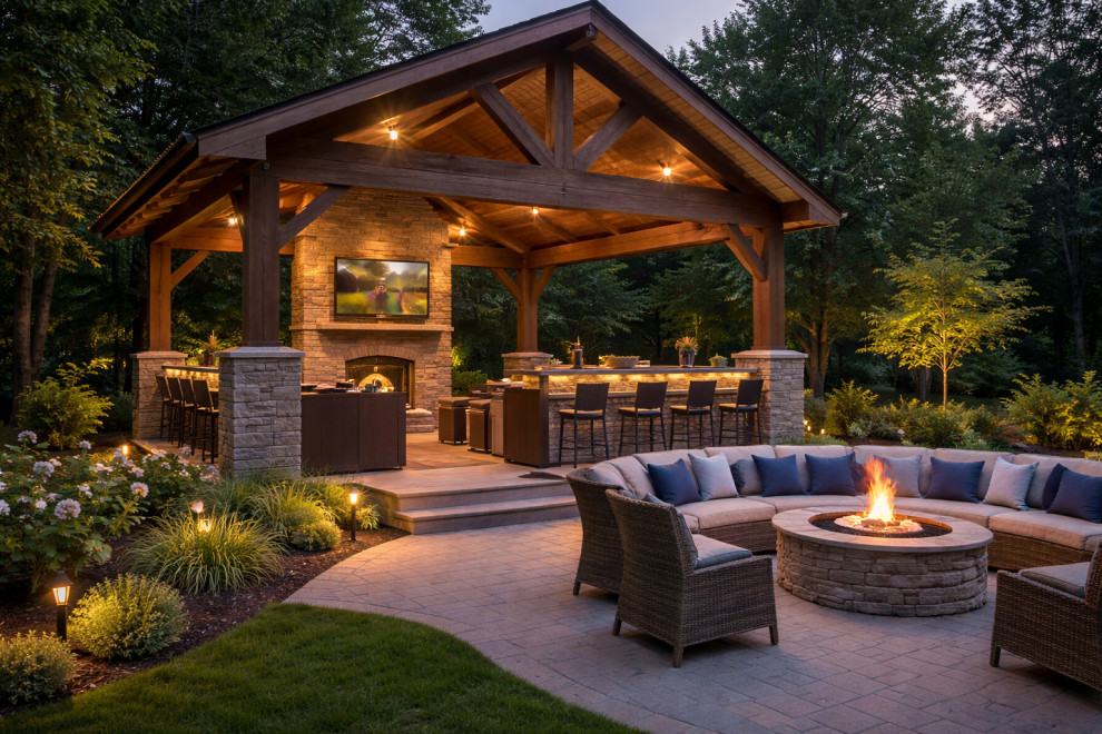 Luxury Covered Outdoor Living & Kitchen Retreat