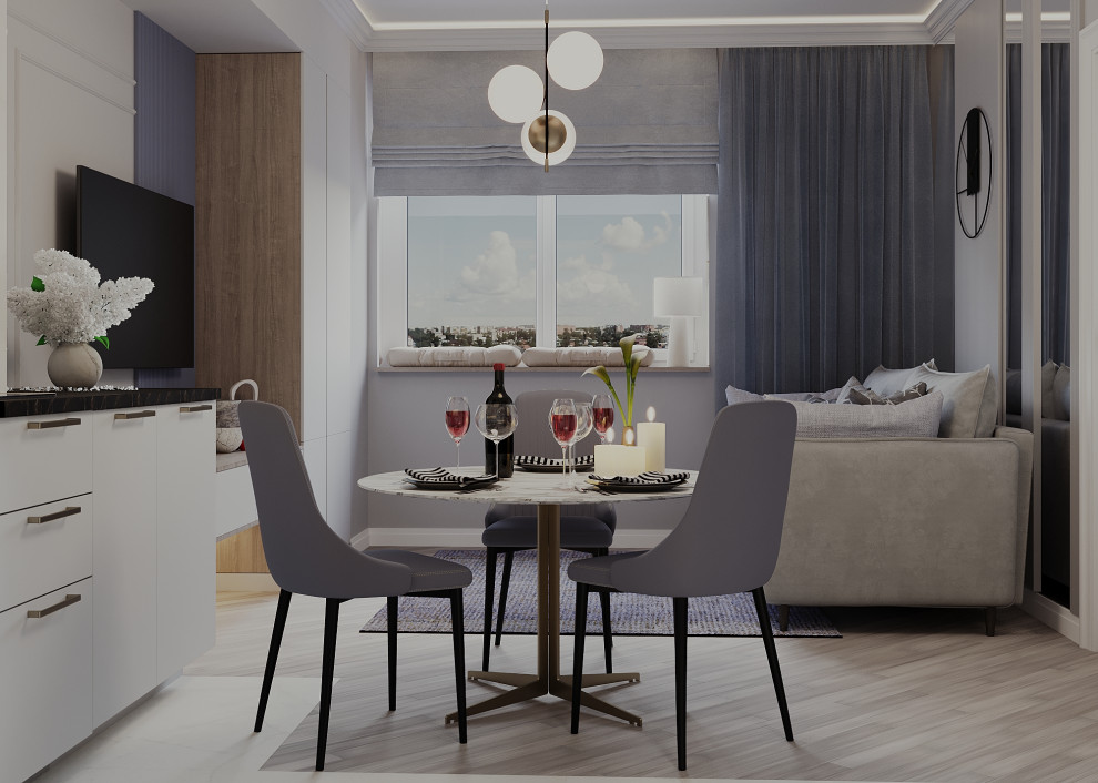 ЖК Статус г. Иваново, Дизайн-проект квартиры 47 м2, Кухня-гостиная