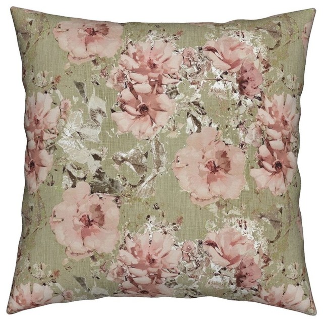 Floral Victorian Botanical Wedding Spring Throw Pillow