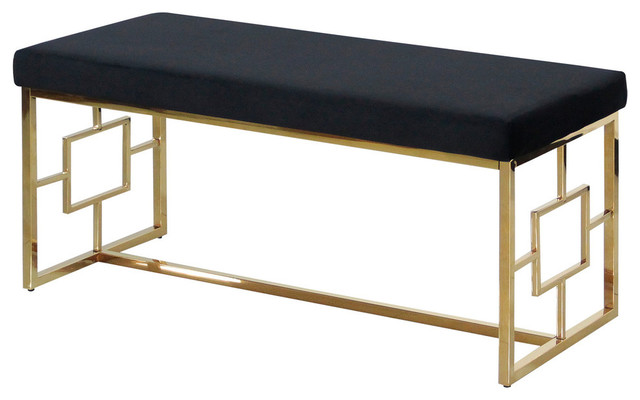 Black and Gold Stainless Steel Bench