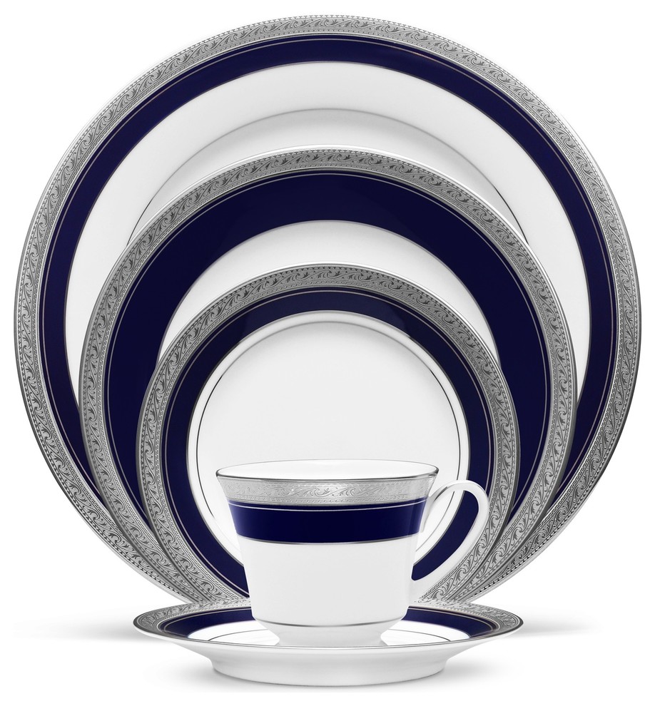 Noritake Crestwood Cobalt Platinum 60-Piece China Set