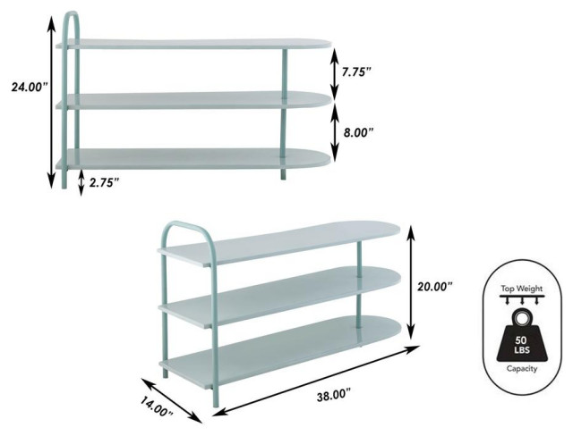 Modern 9-Pair 3-Tier Iron Curved Decker Shoe Rack - Modern - Shoe ...