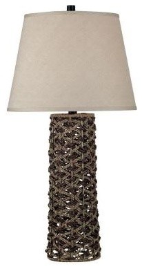 Bedroom Lamps: Jakarta 30 in. Light and Dark Rope Table Lamp 20974