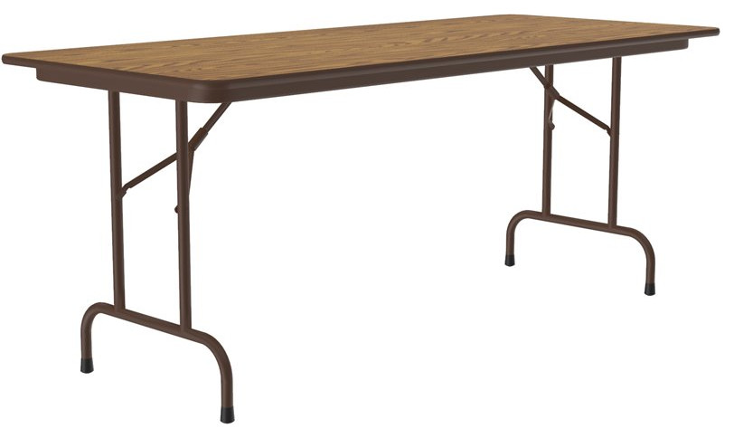Correll 30"W x 60"D Melamine Top Folding Table in Medium Oak
