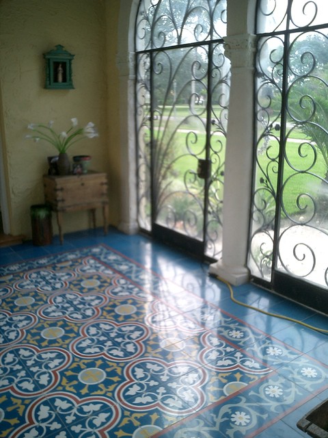 Handmade Encaustic tile mediterranean-entry