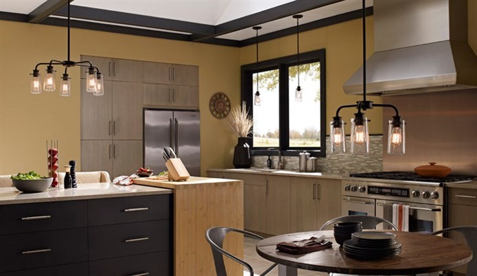 Example of a trendy kitchen design in New York