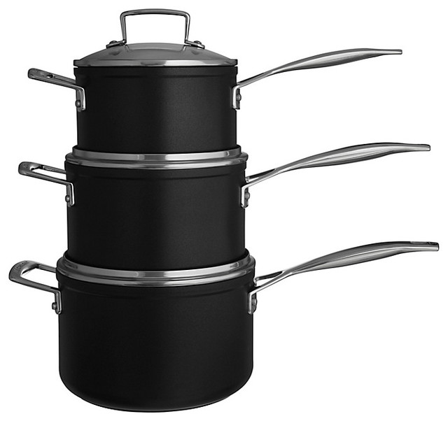 Le Creuset Toughened NonStick 3 Piece Saucepan Set Traditional