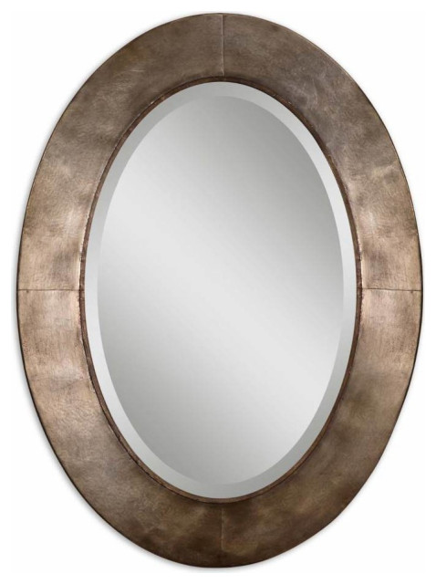 Contemporary Metal Frame Wall Mirror Antiqued Silver Leaf Home Wall Mirror Antiqued Silver Leaf