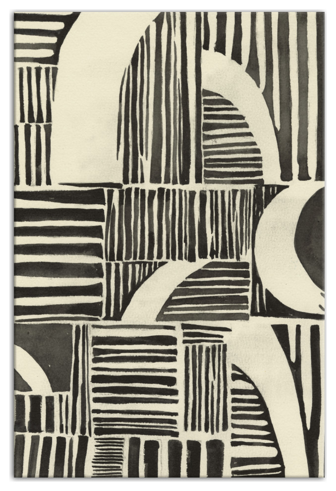 Neutral Abstract Lines 20 x 30 Canvas Wall Art, 20 x 30 Contemporary