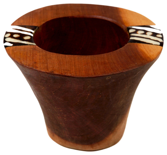 Consigned Vintage Small Wood Bowl, Handcrafted Open Top Container