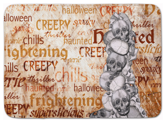 Creepy, Haunted and Frightful With skulls Halloween Memory Foam Mat