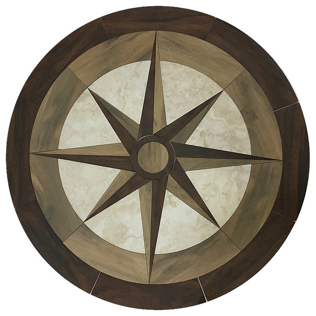 Round Waterjet Porelain Wood Floor Medallion Tile Inlay 36 Round Waterjet Porelain Wood Floor Medallion Tile Inlay 36 Contemporary Medallions And Inlays By Plus