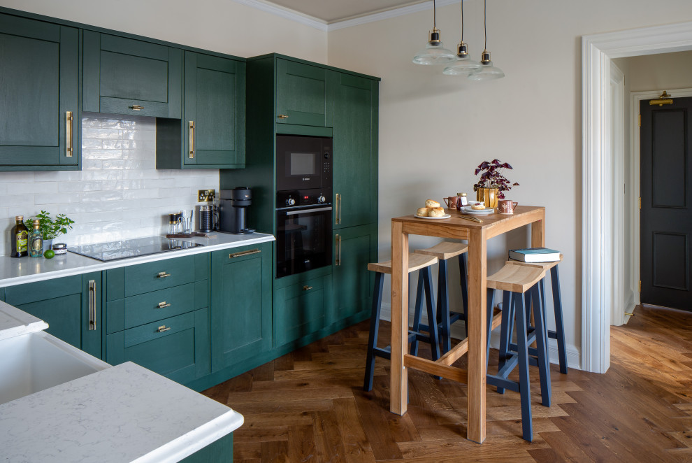 Design ideas for an eclectic kitchen in Devon.