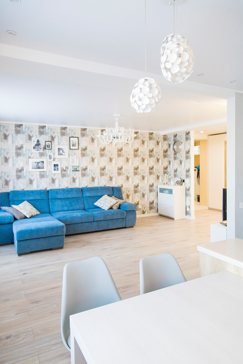 Интерьер кухни-гостиной в современном стиле