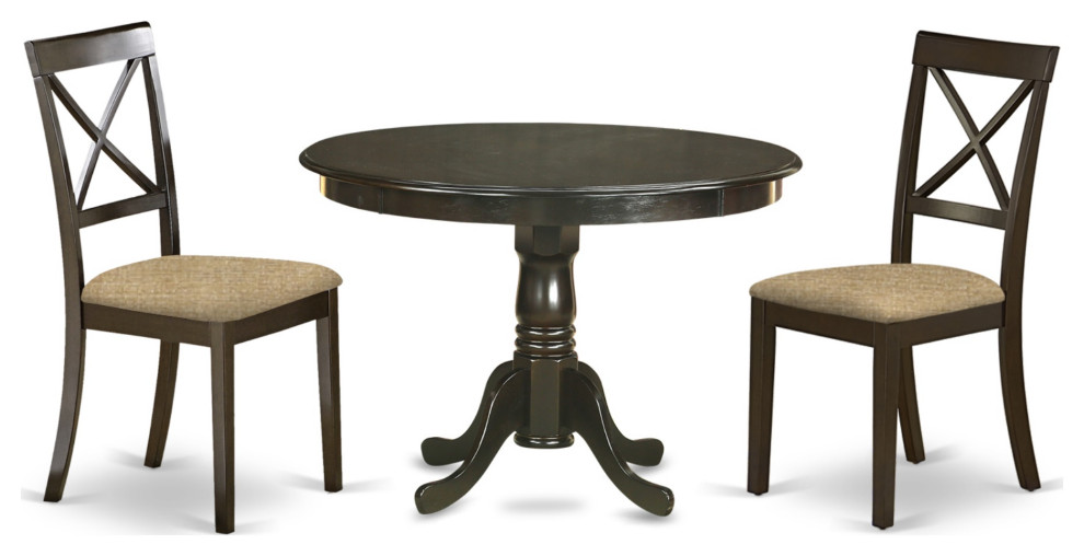 3Piece Kitchen Table Set, Table and 2 Kitchen Chairs Transitional