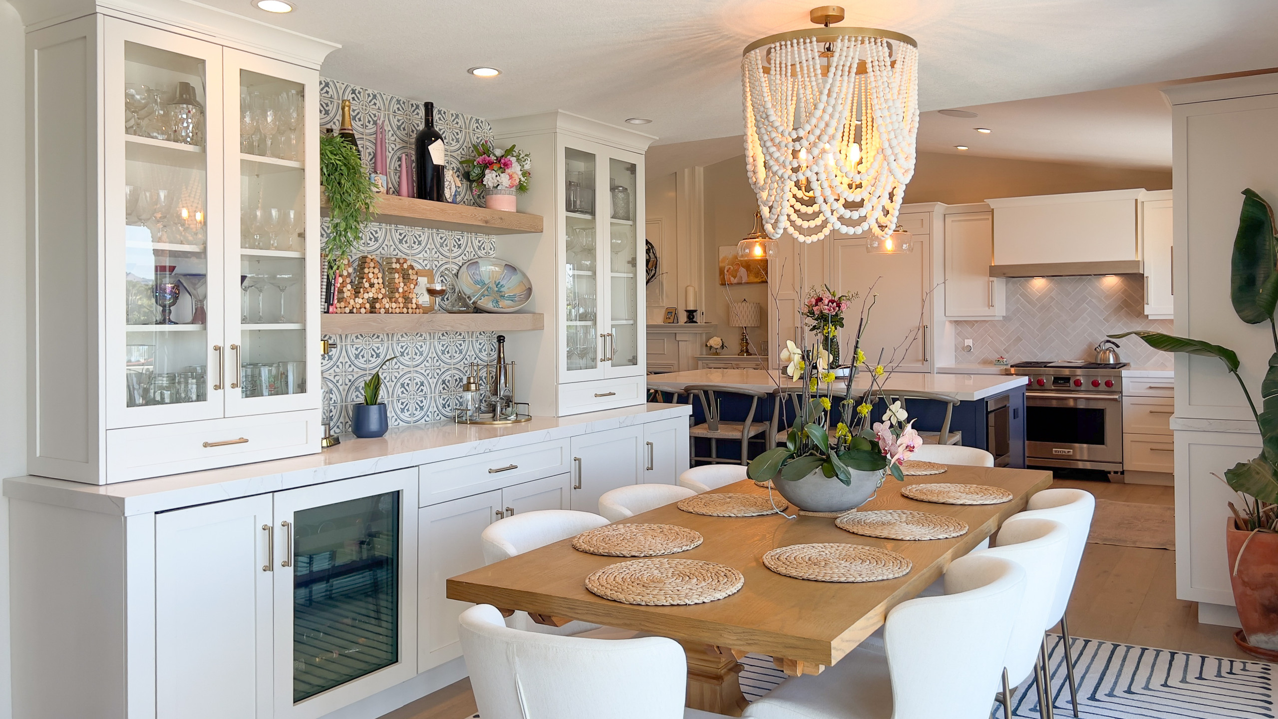 Custom kitchen and dining room by Marin Kitchen Works in Marin County, CA