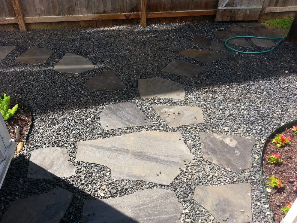 Black Stone and Rock Walkway Porch
