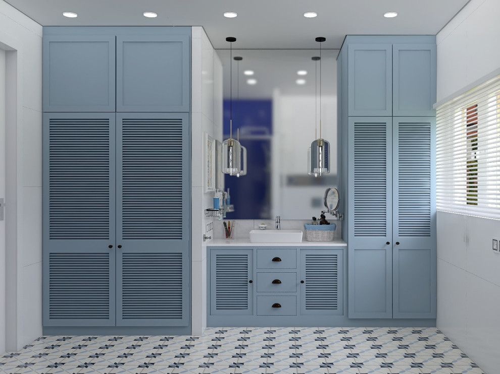 Ванная комната с нотками средиземноморского побережья