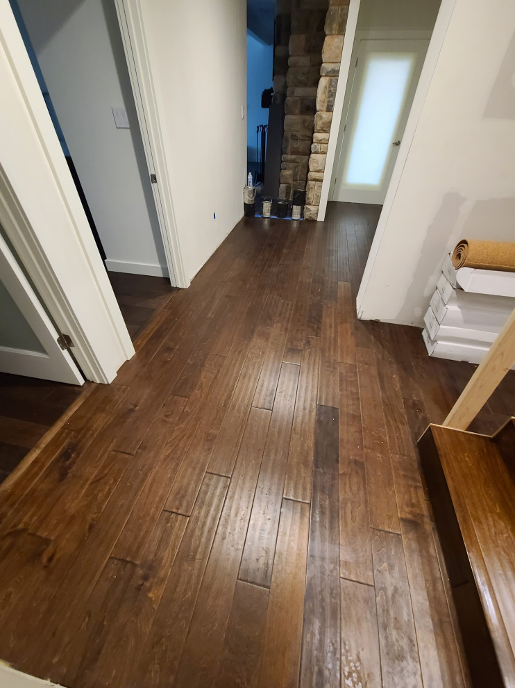 Sleek Engineered Hardwood & Modern Sliding Door by I’m The Man Services