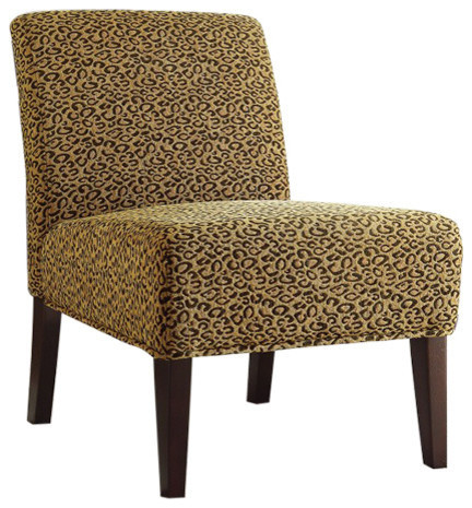 Statement Making Accent Chair, Leopard, Black/ Yellow - Contemporary ...