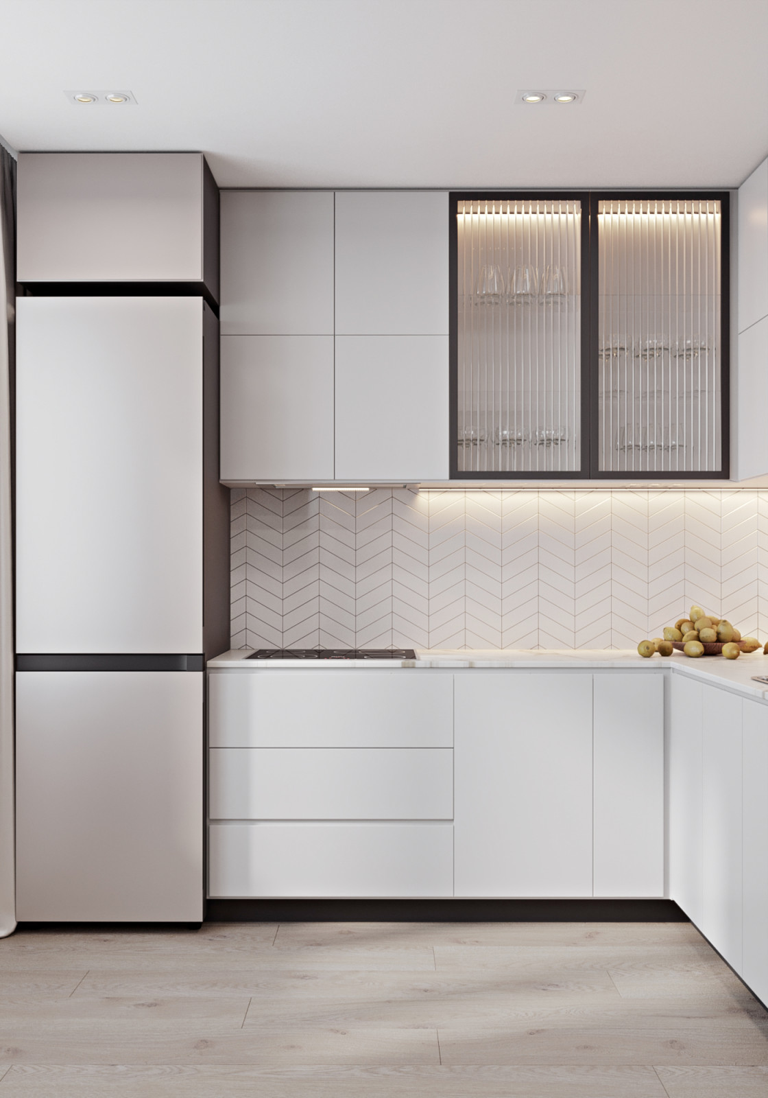 Дизайн проект кухни-гостиной ЖК Лазурный г. Воронеж