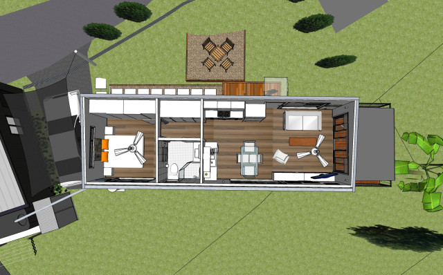 Caza Banana 3D plan contemporaneo