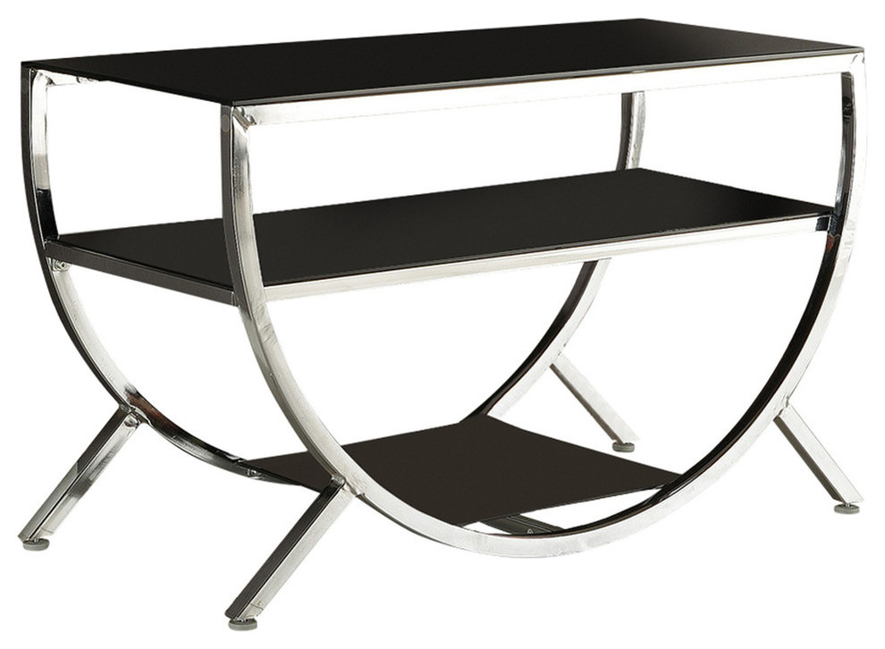 Virgil TV Stand, Chrome Contemporary Entertainment Centers And Tv
