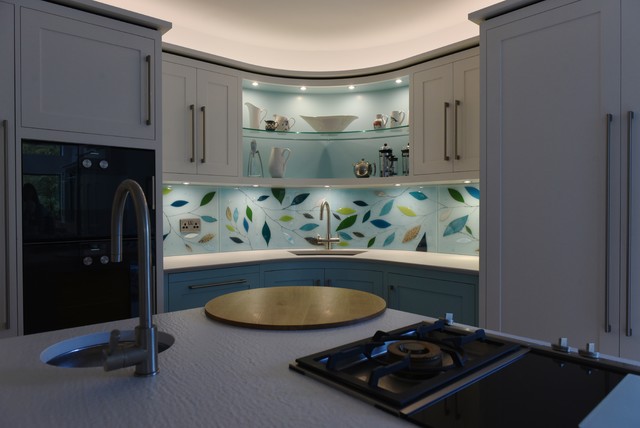 Bespoke Curved Splashback in Ormskirk contemporary-kitchen