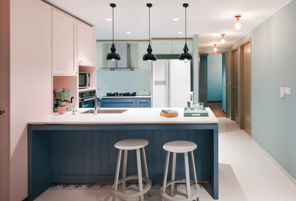 Eclectic kitchen in Singapore.