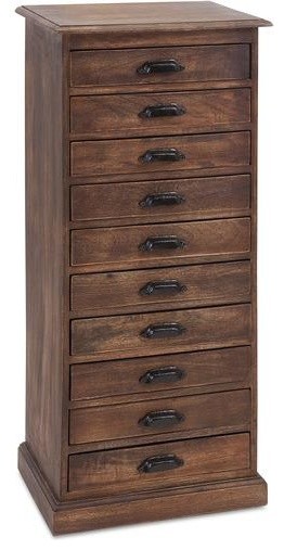 34 5 In Ten Drawer Chest In Brown Transitional Dressers By