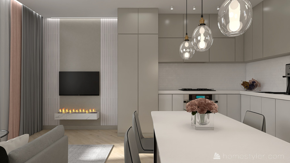 Кухня-гостиная современный стиль