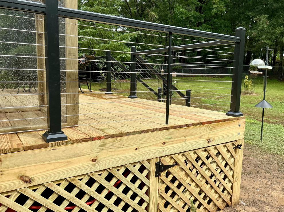 Wood Deck with Steel Cable Rails