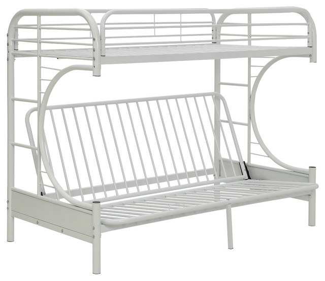 Eclipse Metal Bunk Bed White Twin, Metal Bunk Beds Twin Over Queen