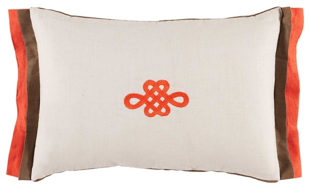 Lacefield Designs Lava Embroidered Knot Pillow