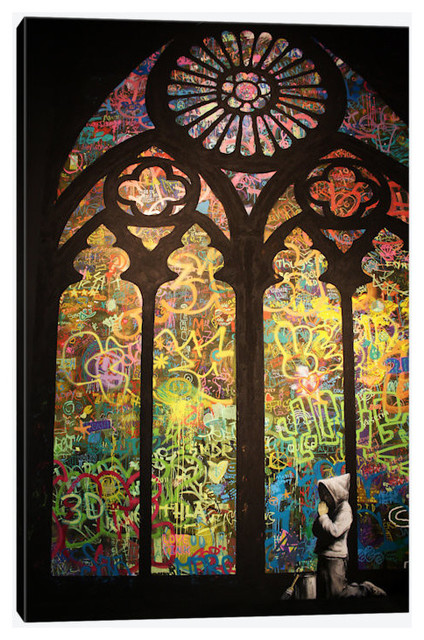 Window Lovers Canvas Art Print Banksy