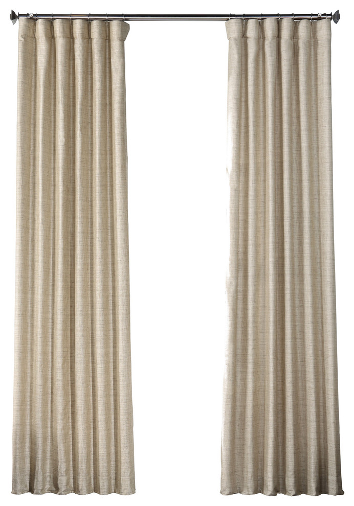 Faux Raw Silk Curtain Single Panel Contemporary Curtains by Half