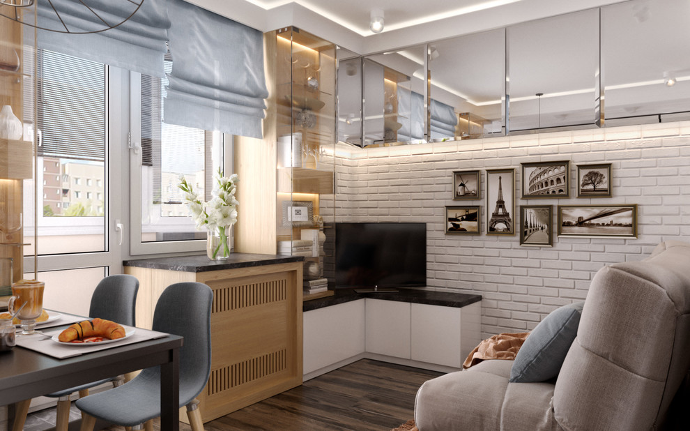 Дизайн проект квартиры 36 кв.м для молодой мамы и дочки