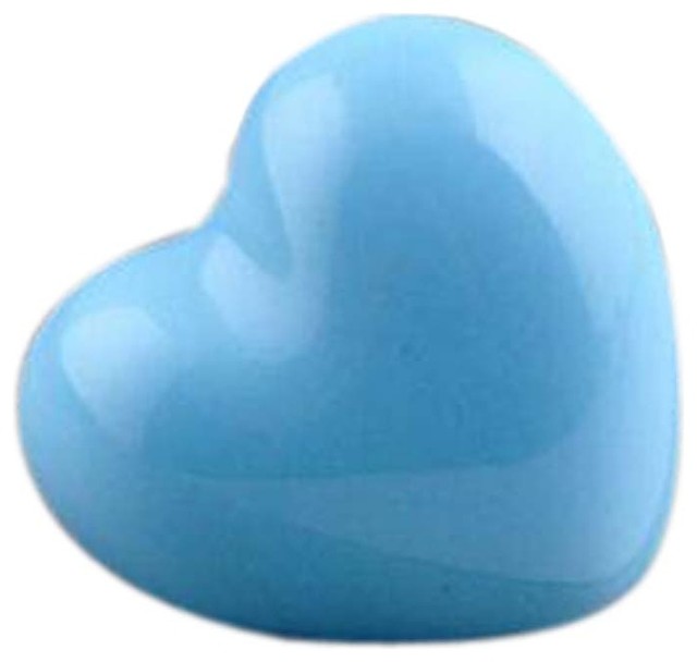 Set Of 4 Ceramic Drawer Handles Lovely Single Hole Style Blue
