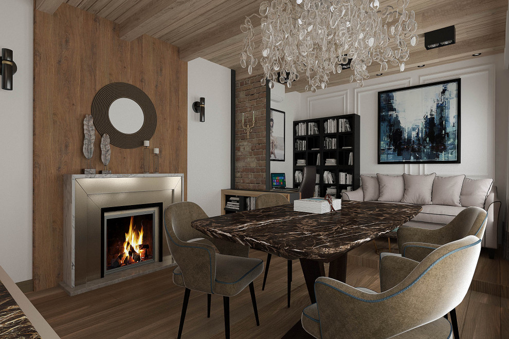 Дизайн интерьера гостиной в частном доме в Ростове-на-Дону