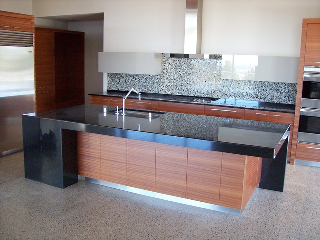 Artisan Stone Collection modern kitchen in Absolute Black Granite