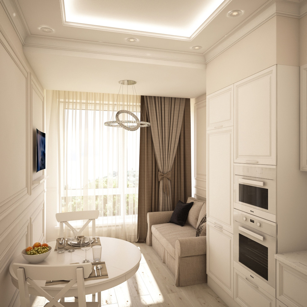 Светлая однокомнатная квартира в неоклассическом стиле