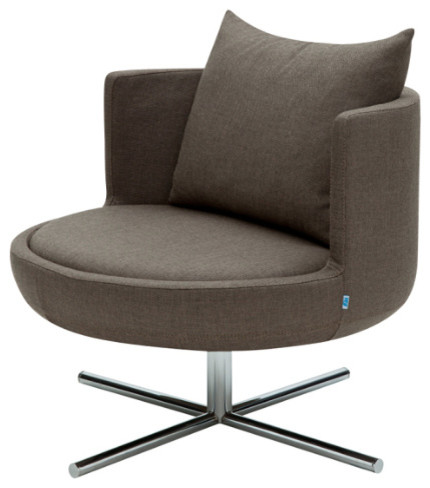 Round Lounge Chair, Balliol Blue Wool