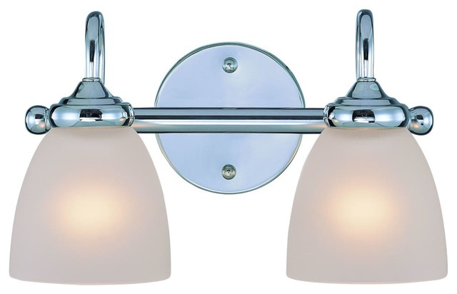 Craftmade Jeremiah Spencer Two-Light Vanity Light in Chrome with Frosted Glass